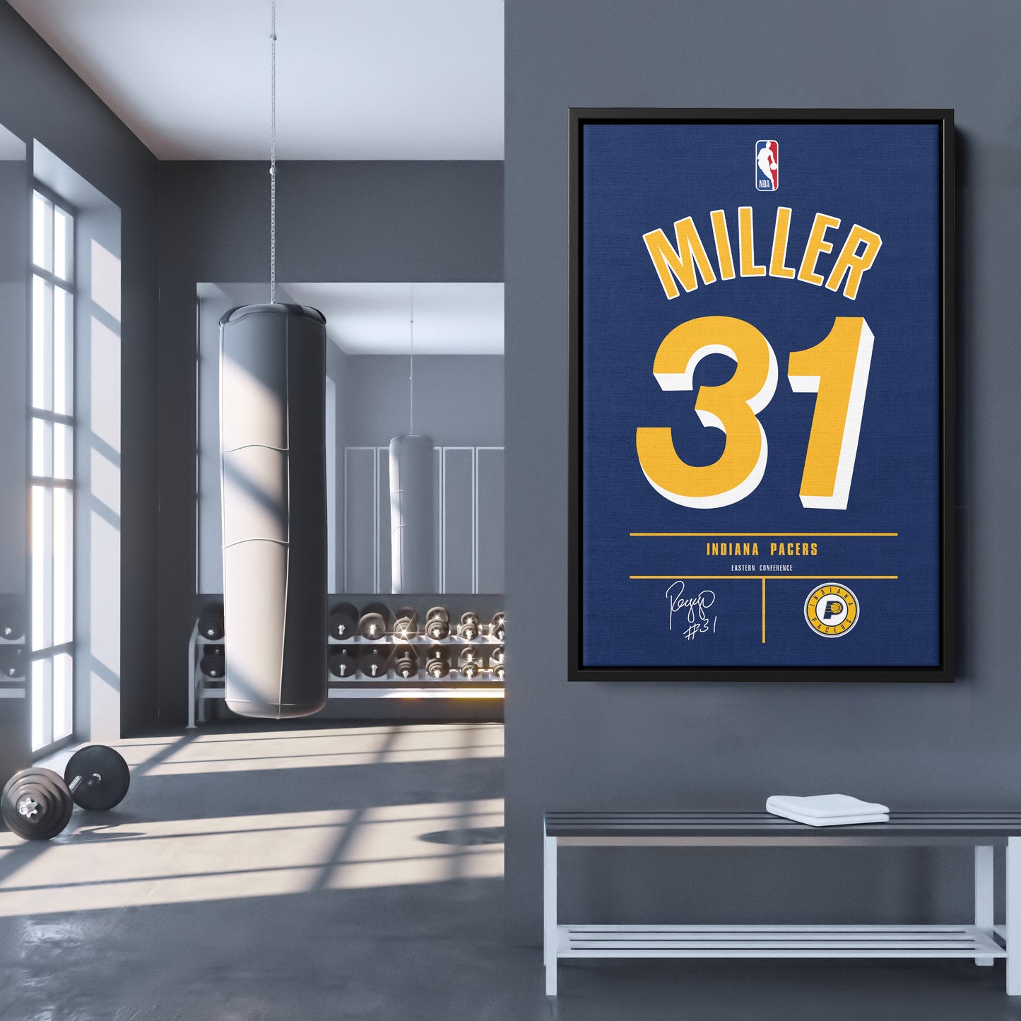 Reggie Miller Pacers Jersey Canvas Print | Wall Art Decor