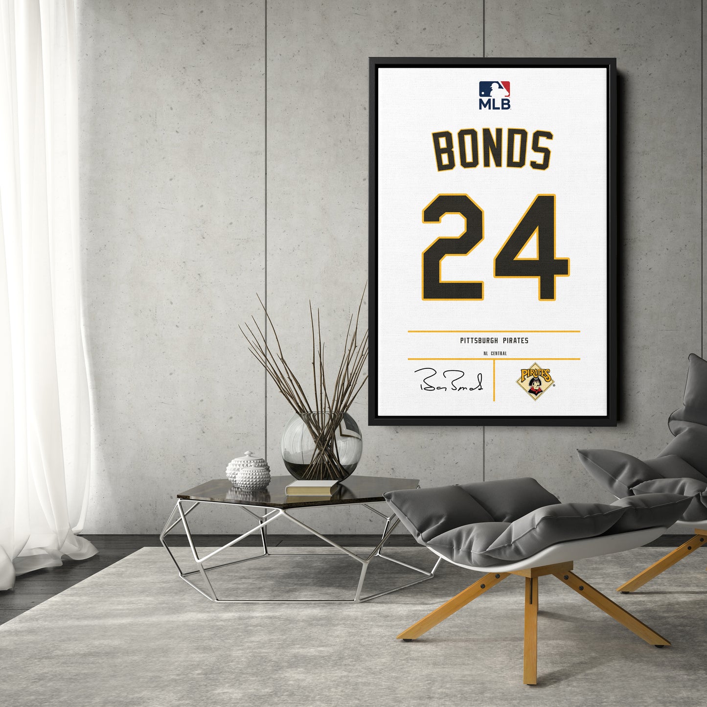 Barry Bonds Pirates Jersey Canvas Print | Wall Art Decor