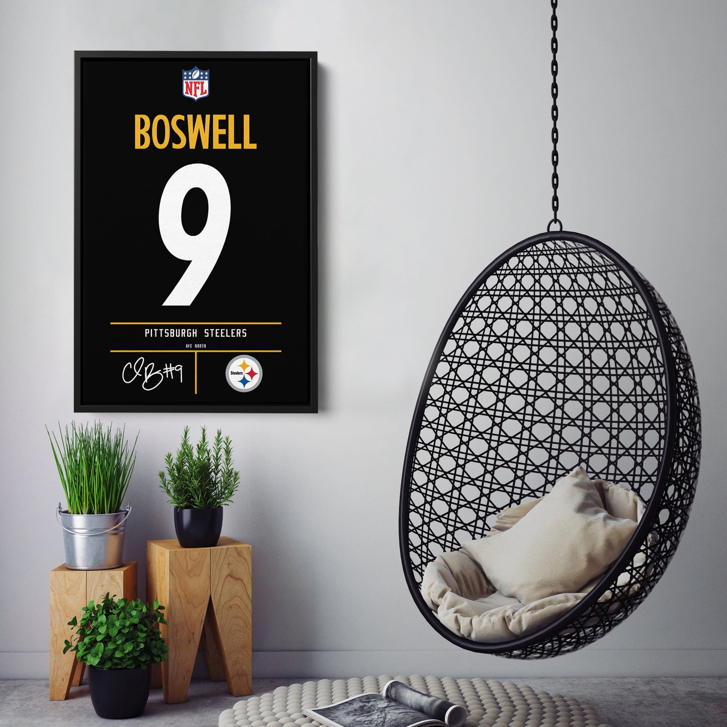 Chris Boswell Pittsburgh Steelers Jersey Canvas Wall Art