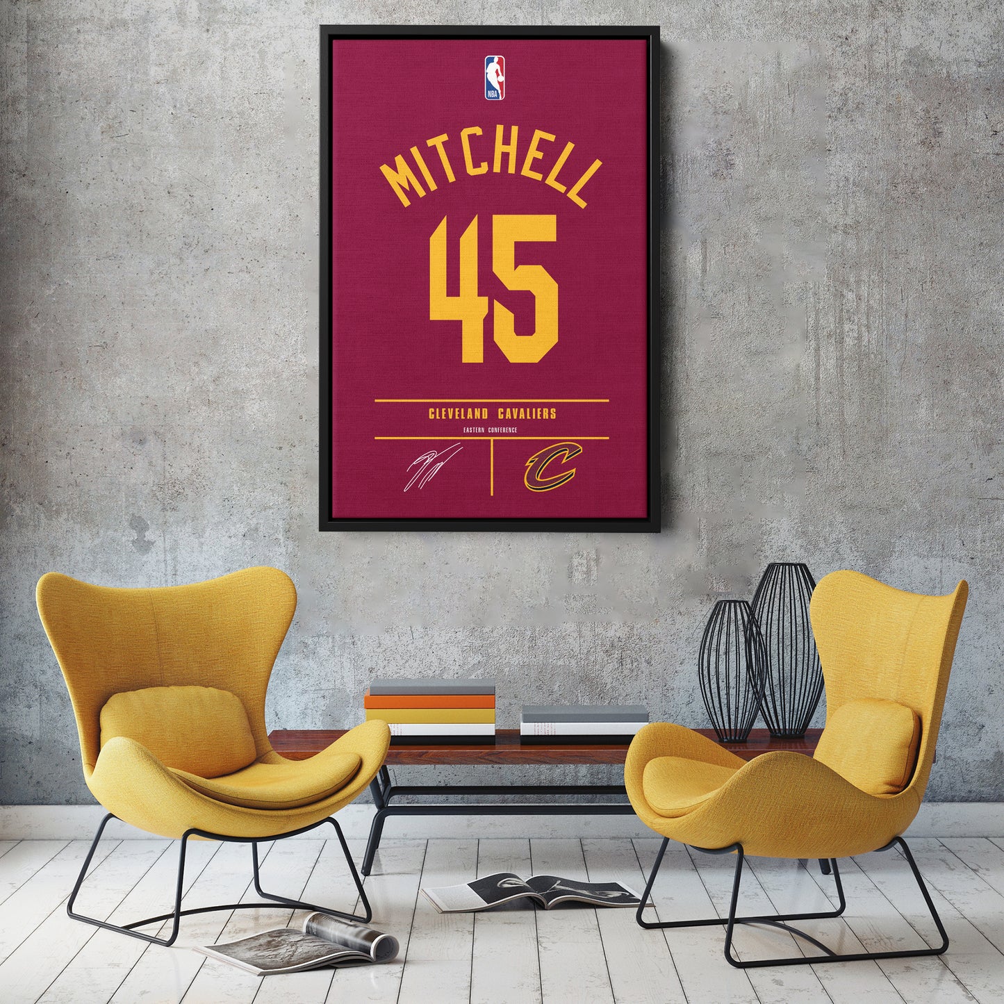 Donovan Mitchell Cavaliers Jersey Canvas Print | Wall Art Decor
