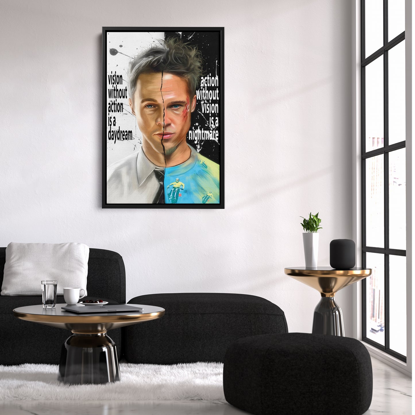 Fight Club Yin and Yang Canvas Print | Cult Movie Wall Art