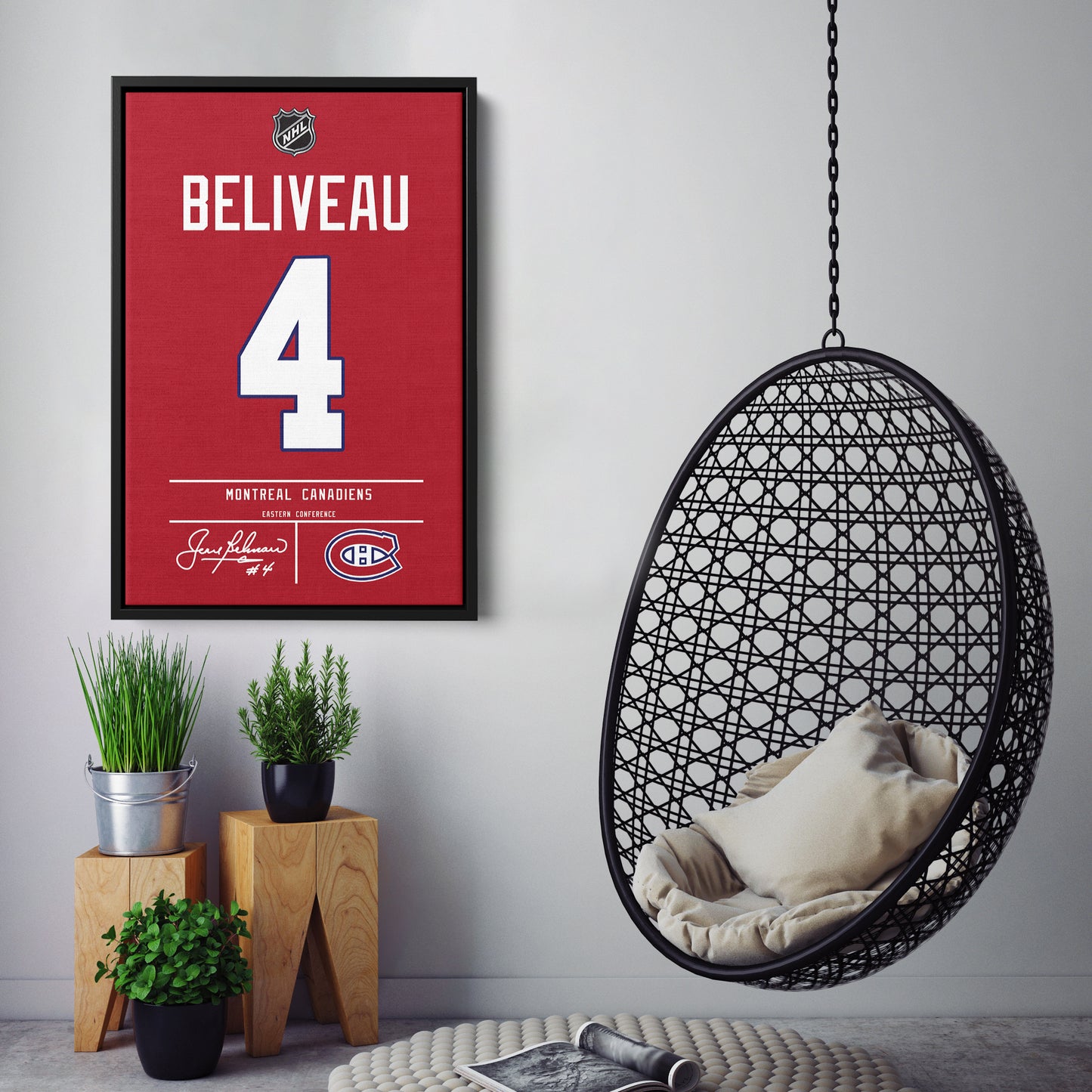 Jean Beliveau Canadiens Jersey Art