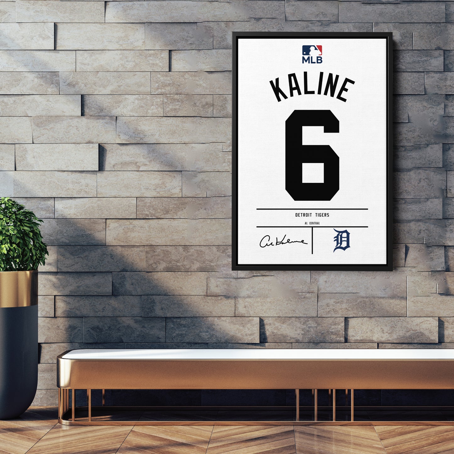 Al Kaline Detroit Tigers Jersey Canvas Wall Art