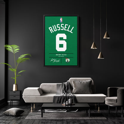 Bill Russell Celtics Jersey Canvas Print | Wall Art Decor