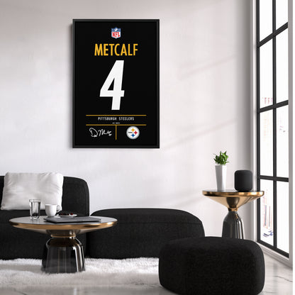 DK Metcalf Pittsburgh Steelers Jersey Canvas Wall Art