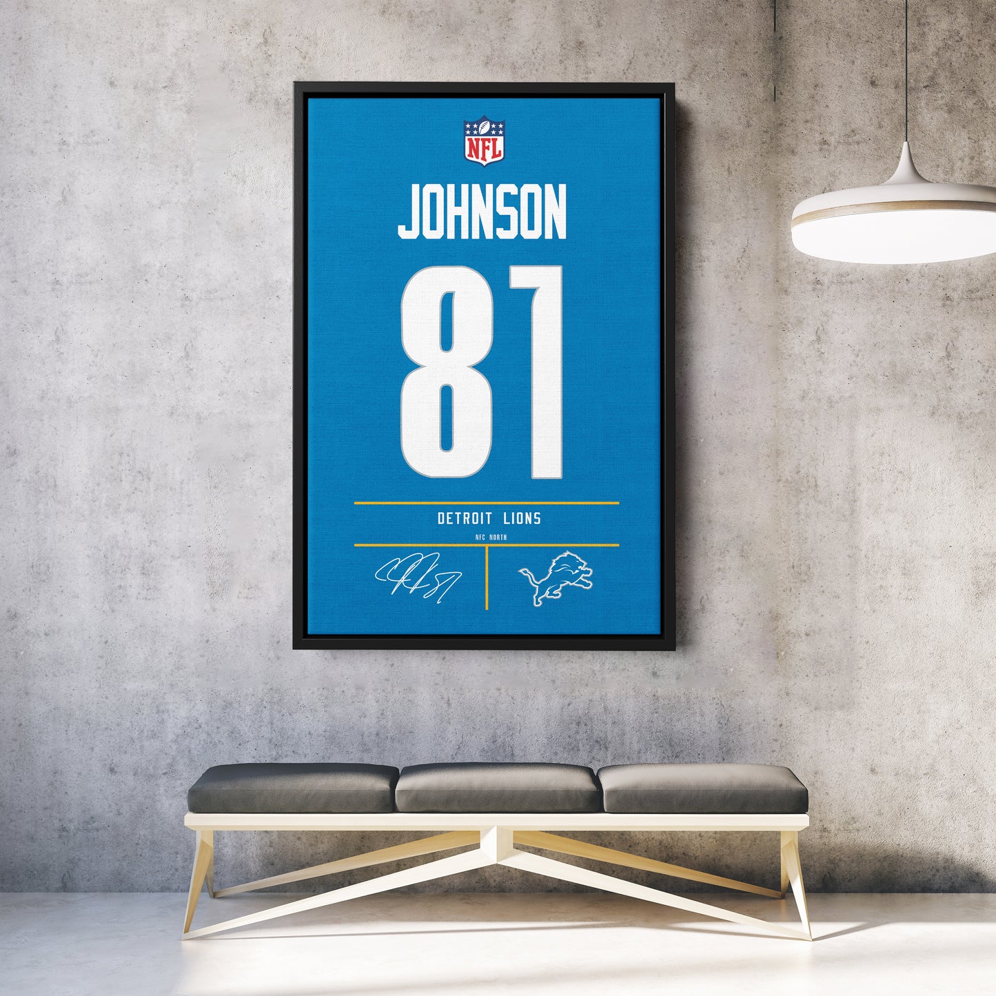 Calvin Johnson Lions Jersey Canvas Print | Wall Art Decor