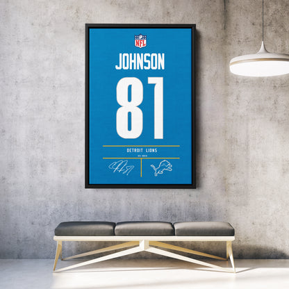 Calvin Johnson Lions Jersey Canvas Print | Wall Art Decor