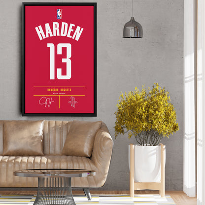 James Harden Houston Rockets Jersey Canvas Wall Art