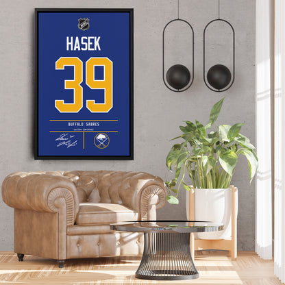 Dominik Hasek Buffalo Sabres Jersey Canvas Wall Art