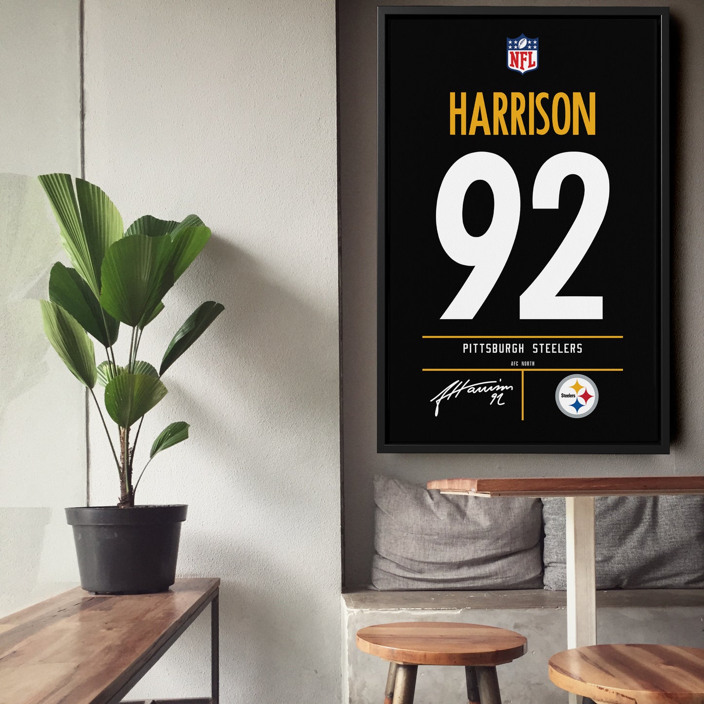 James Harrison Pittsburgh Steelers Jersey Canvas Wall Art