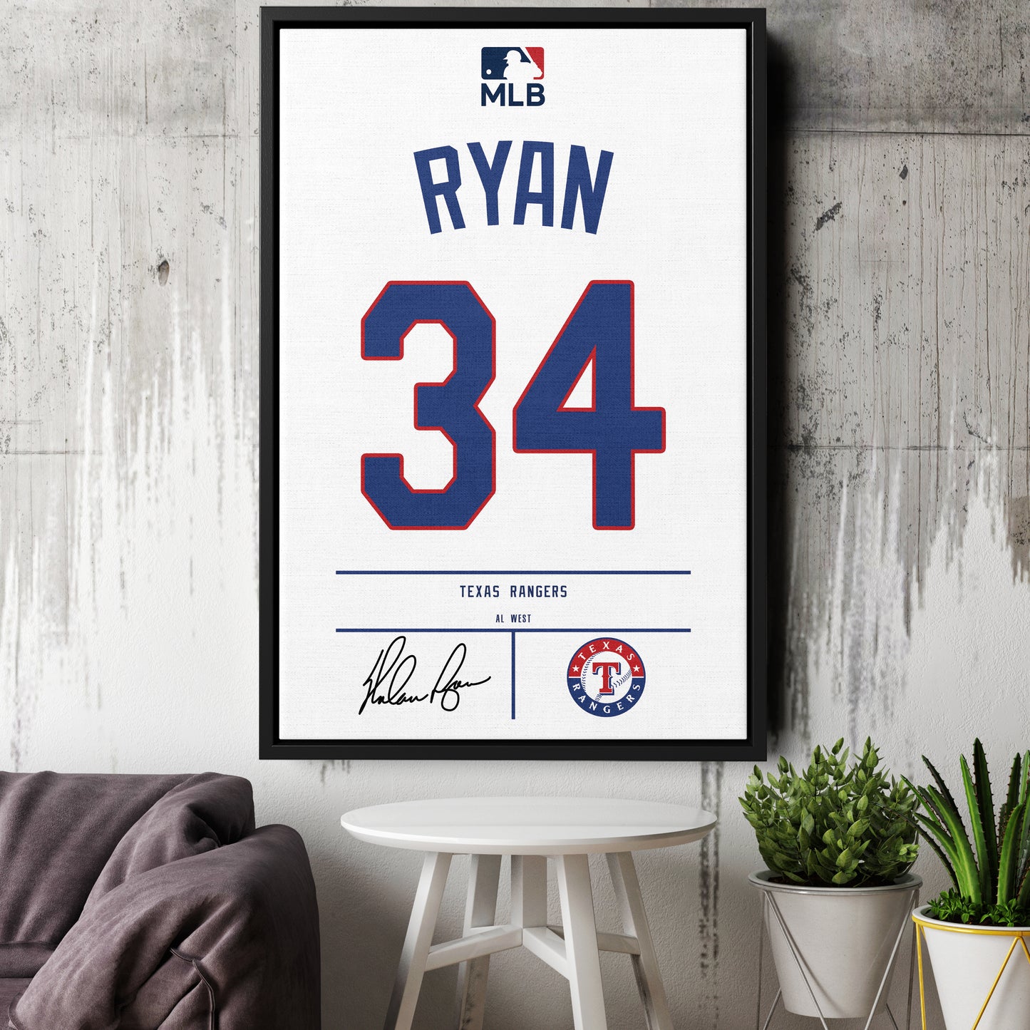 Nolan Ryan Rangers Jersey Canvas Print | Wall Art Decor