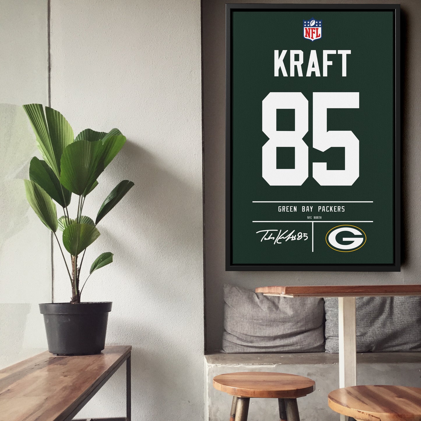 Tucker Kraft Green Bay Packers Jersey Canvas Wall Art