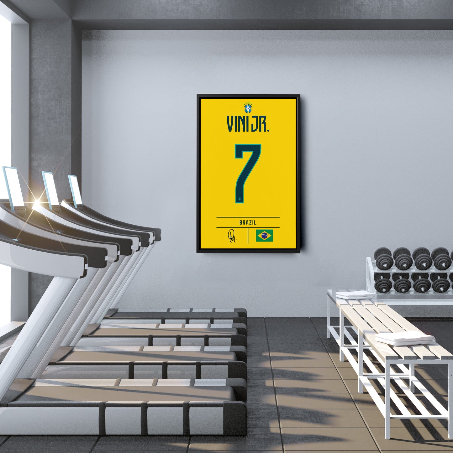 Vinicius Junior Brazil Jersey Canvas Wall Art