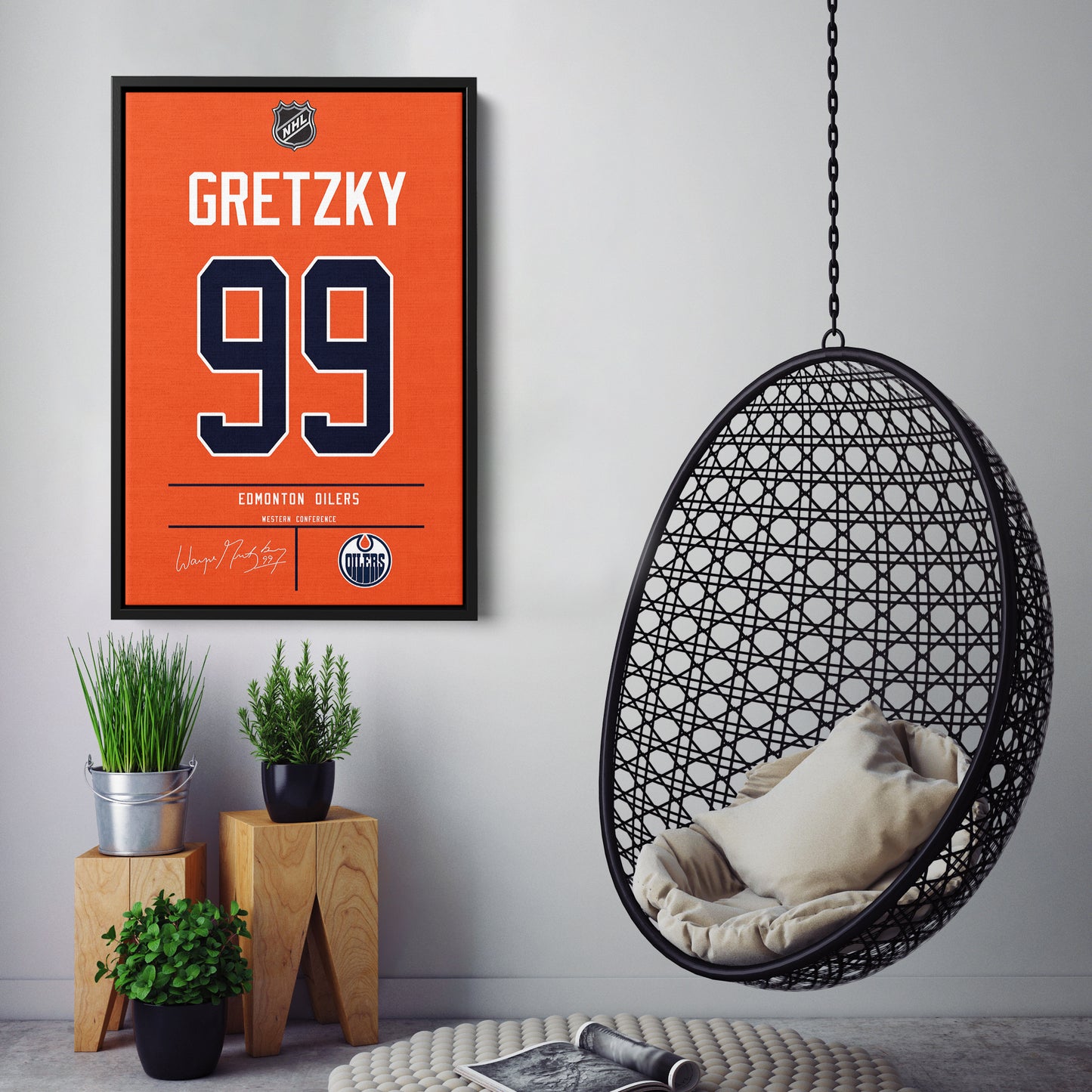 Wayne Gretzky Oilers Jersey Canvas Print | Wall Art Decor