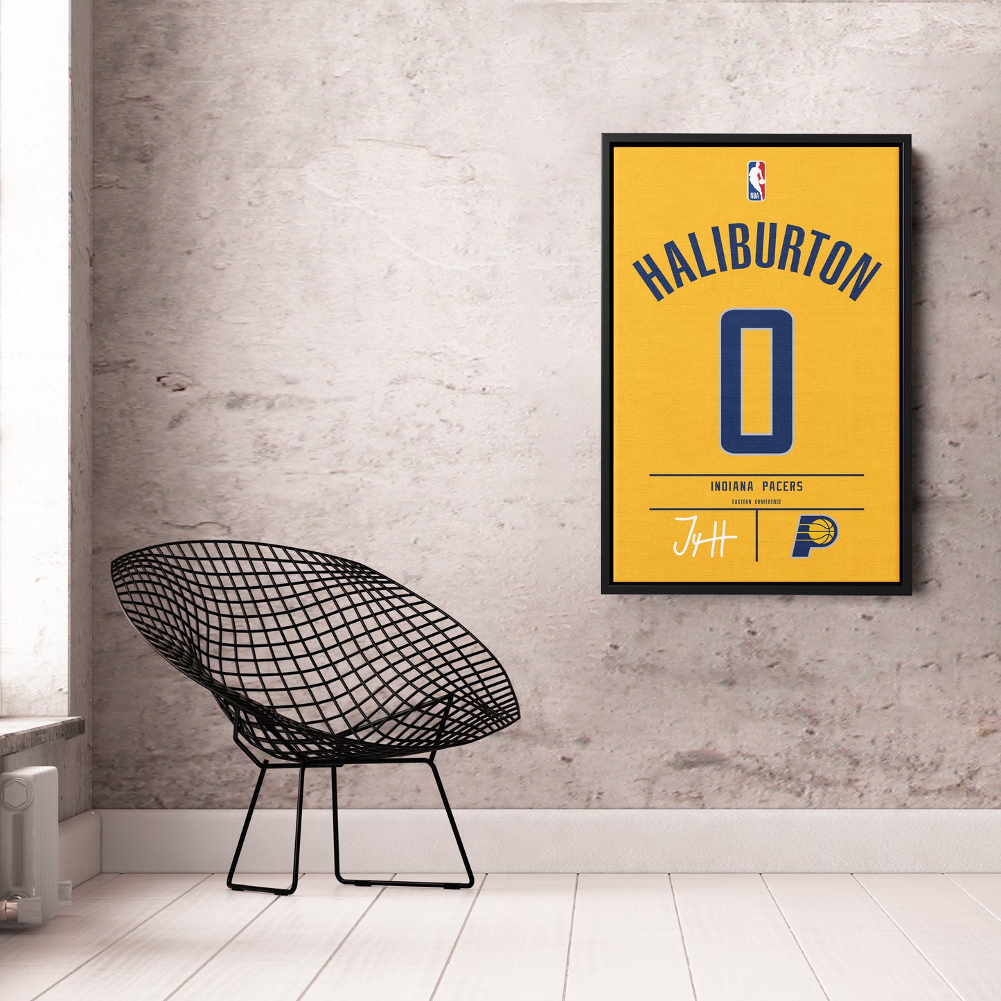 Tyrese Haliburton Indiana Pacers Jersey Canvas Wall Art
