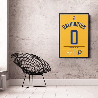Tyrese Haliburton Indiana Pacers Jersey Canvas Wall Art