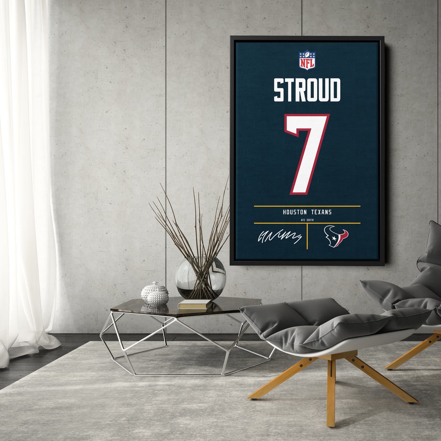 C.J. Stroud Houston Texans Jersey Canvas Wall Art