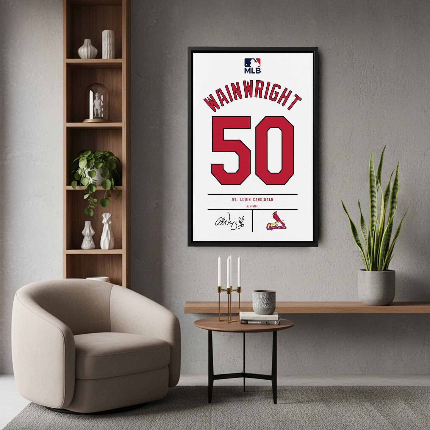 Adam Wainwright St. Louis Cardinals Jersey Canvas Wall Art