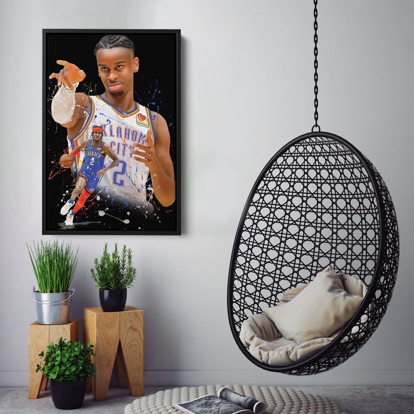 Shai Gilgeous-Alexander Thunder Canvas Print | Oklahoma City Basketball Wall Art