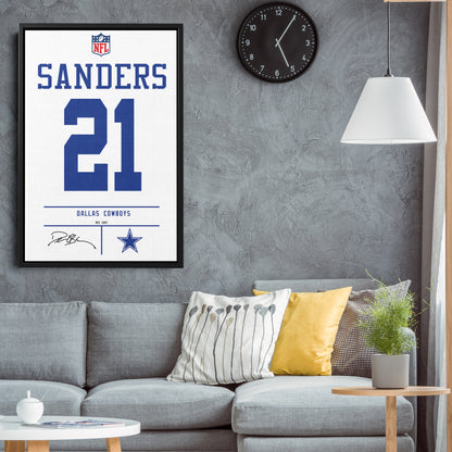 Deion Sanders Cowboys Jersey Canvas Print | Wall Art Decor