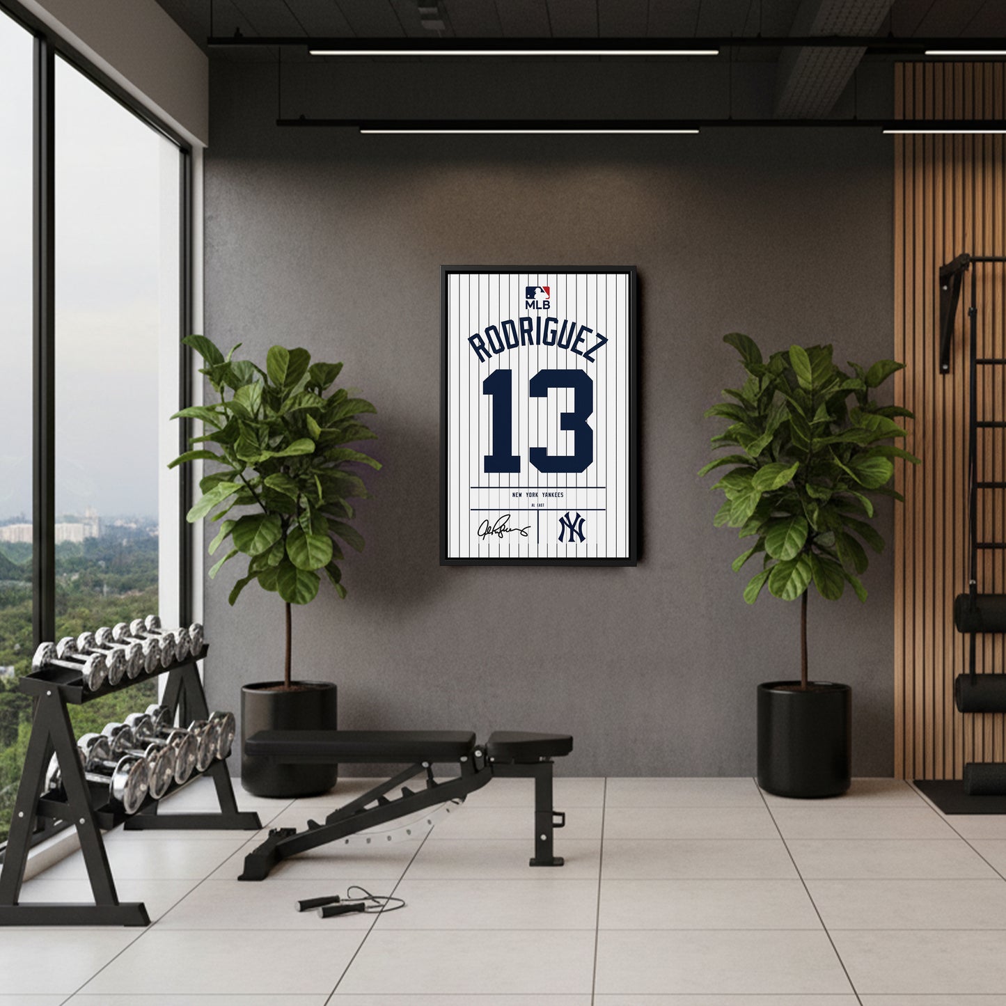 Alex Rodriguez New York Yankees Jersey Canvas Wall Art