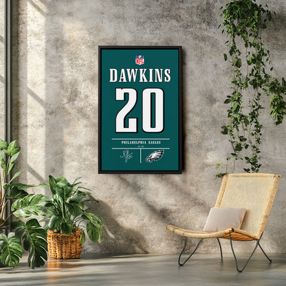 Brian Dawkins Eagles Jersey Canvas Print | Wall Art Decor