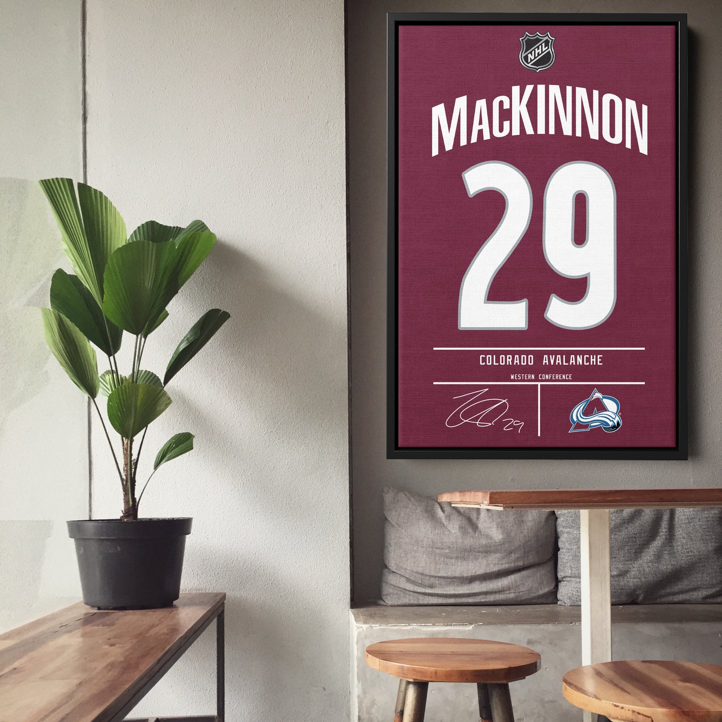 Nathan MacKinnon Avalanche Jersey Canvas Print | Wall Art Decor