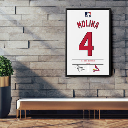 Yadier Molina St. Louis Cardinals Jersey Canvas Wall Art