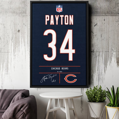 Walter Payton Bears Jersey Canvas Print | Wall Art Decor