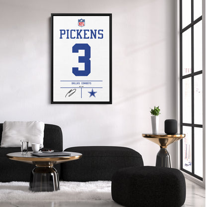 George Pickens Dallas Cowboys Jersey Canvas Wall Art