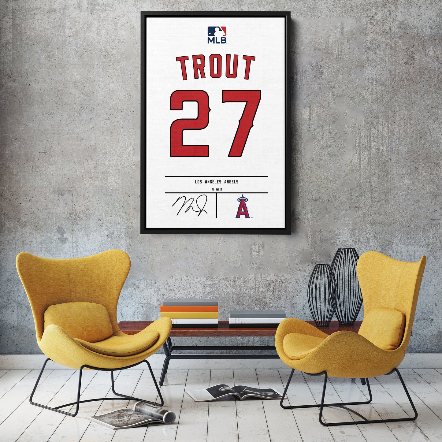 Mike Trout Angels Jersey Canvas Print | Wall Art Decor