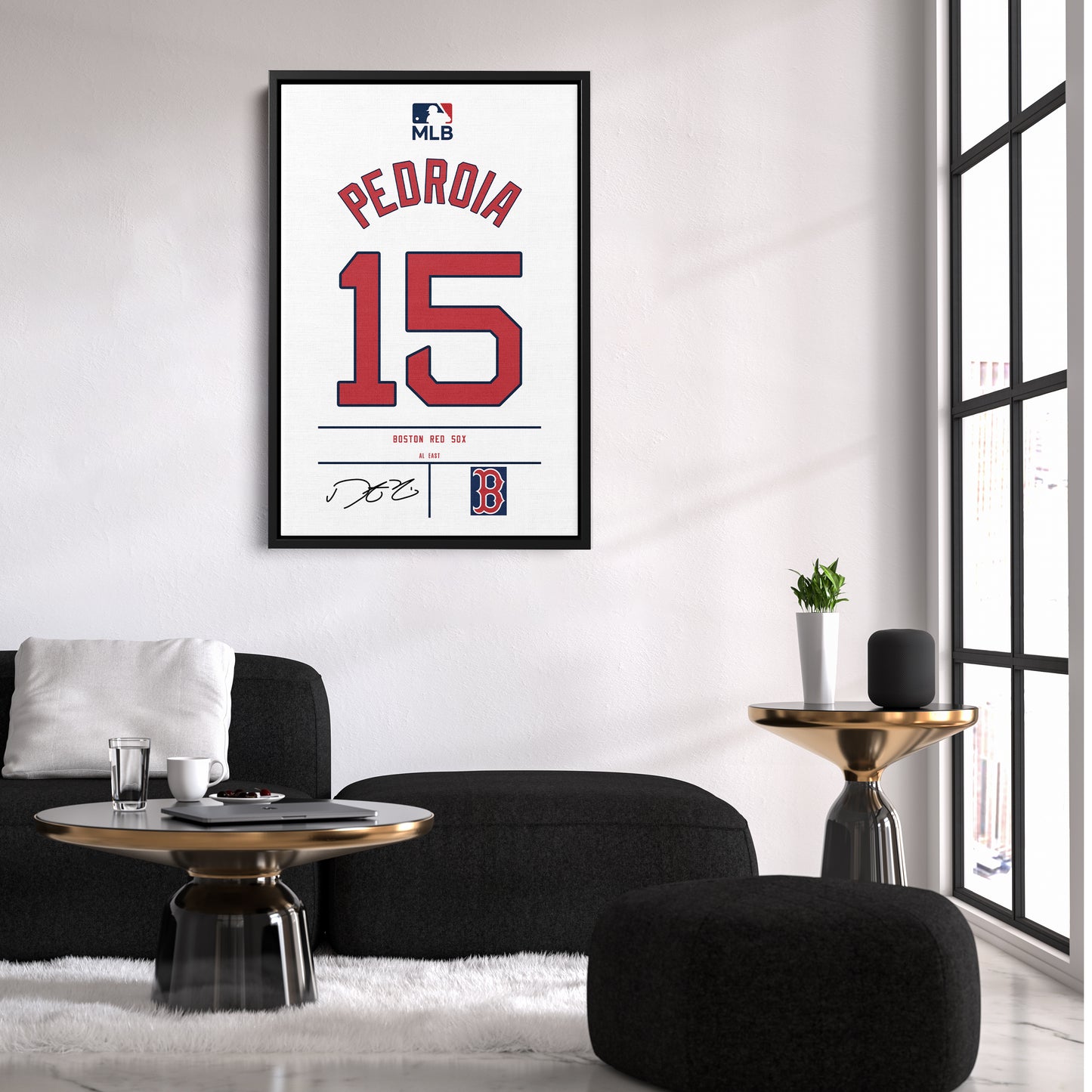 Dustin Pedroia Boston Red Sox Jersey Canvas Wall Art