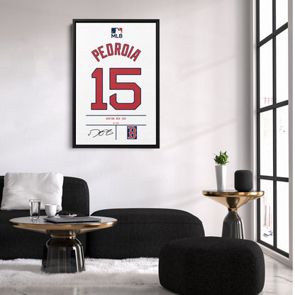 Dustin Pedroia Boston Red Sox Jersey Canvas Wall Art