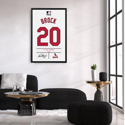Lou Brock  St. Louis Cardinals Jersey Canvas Wall Art