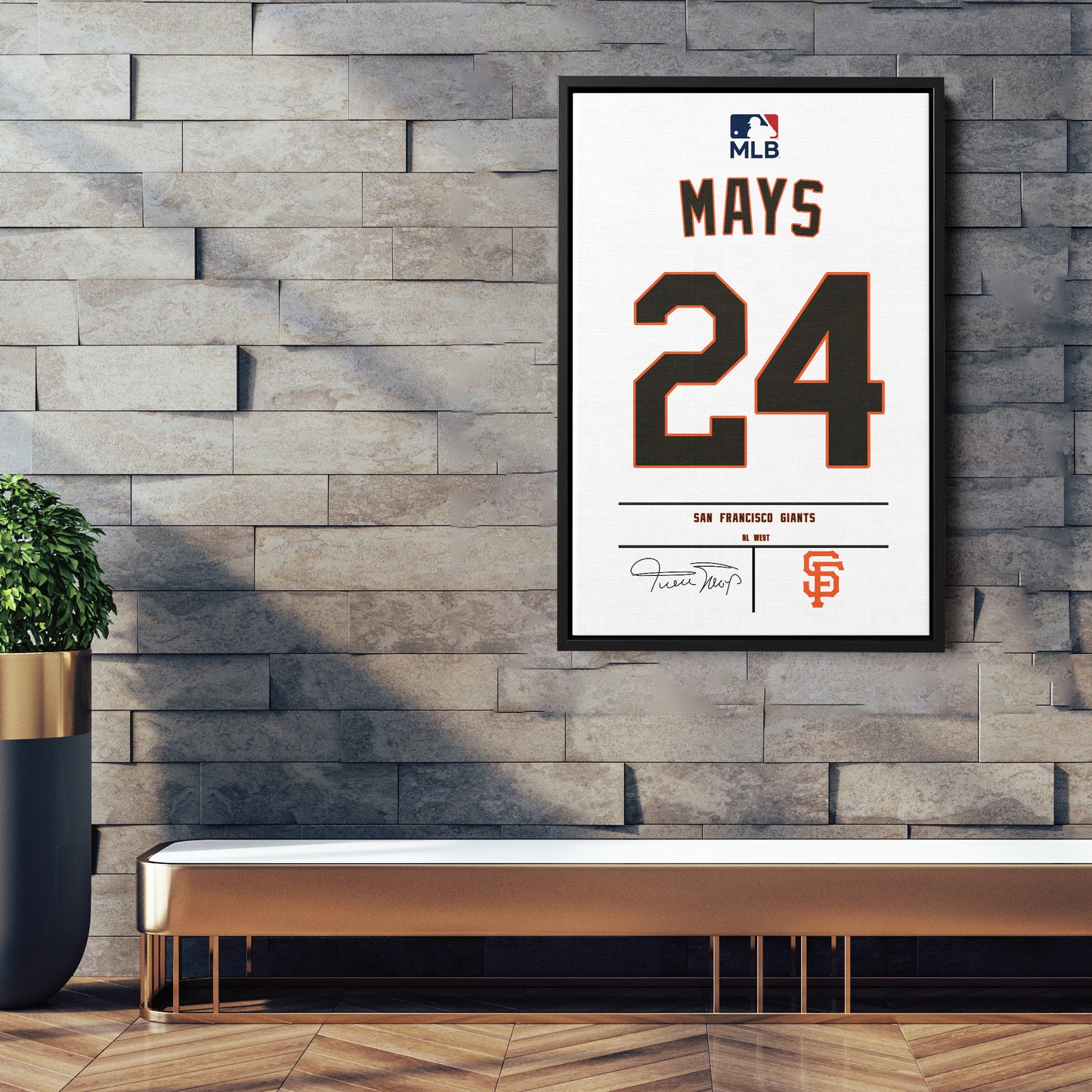 Willie Mays Giants Jersey Canvas Print | Wall Art Decor