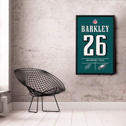 Saquon Barkley Eagles Jersey Canvas Print | Wall Art Decor