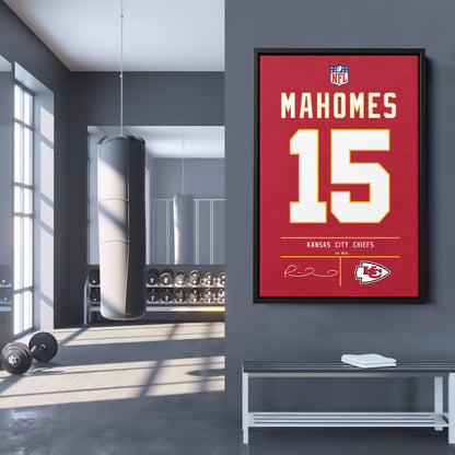 Patrick Mahomes Chiefs Jersey Canvas Print | Wall Art Decor