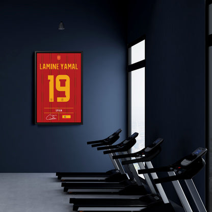 Lamine Yamal Spain Jersey Canvas Wall Art
