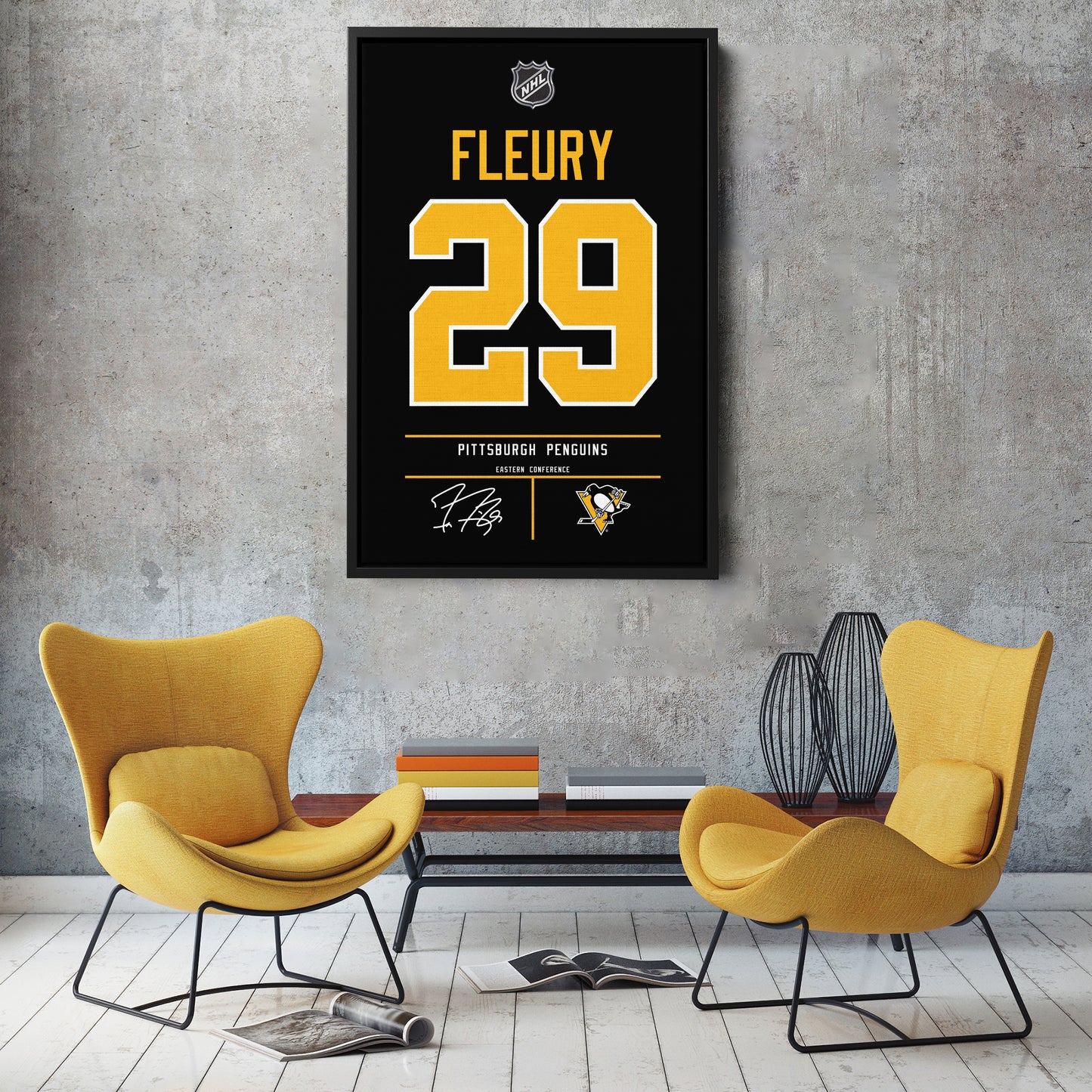 Marc-André Fleury Pittsburgh Penguins Jersey Canvas Wall Art