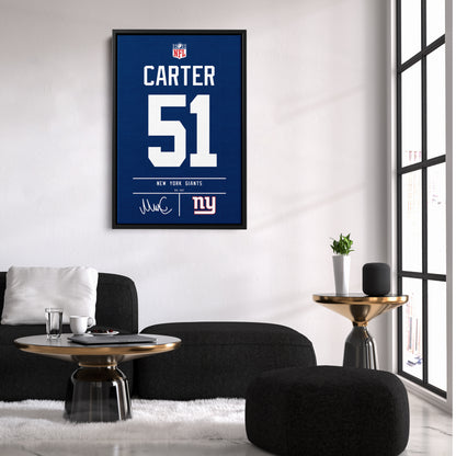 Abdul Carter New York Giants Jersey Canvas Wall Art