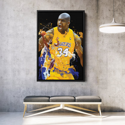 Shaquille O'Neal Lakers Canvas Print | Los Angeles Basketball Wall Art