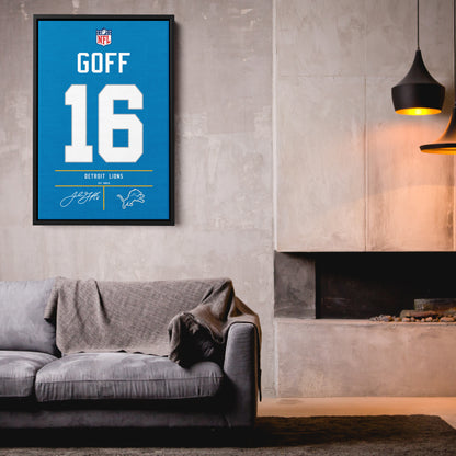 Jared Goff Lions Jersey Canvas Print | Wall Art Decor