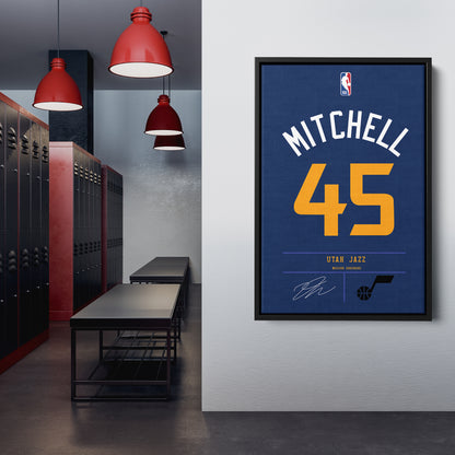 Donovan Mitchell Jazz Jersey Canvas Print | Wall Art Decor