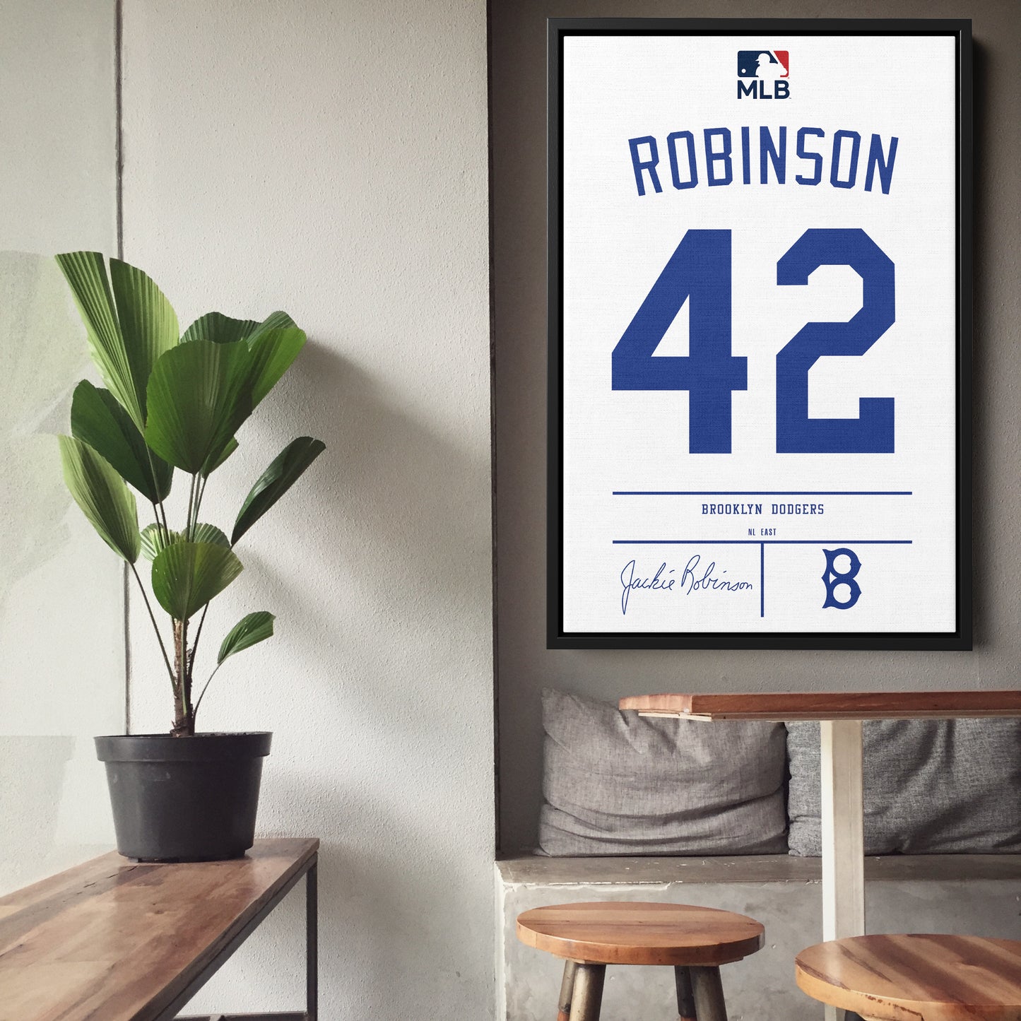 Jackie Robinson Dodgers Jersey Canvas Print | Wall Art Decor
