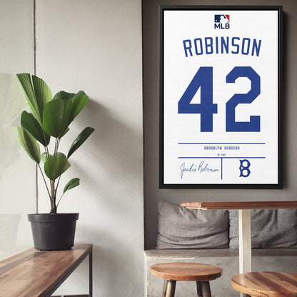 Jackie Robinson Dodgers Jersey Canvas Print | Wall Art Decor