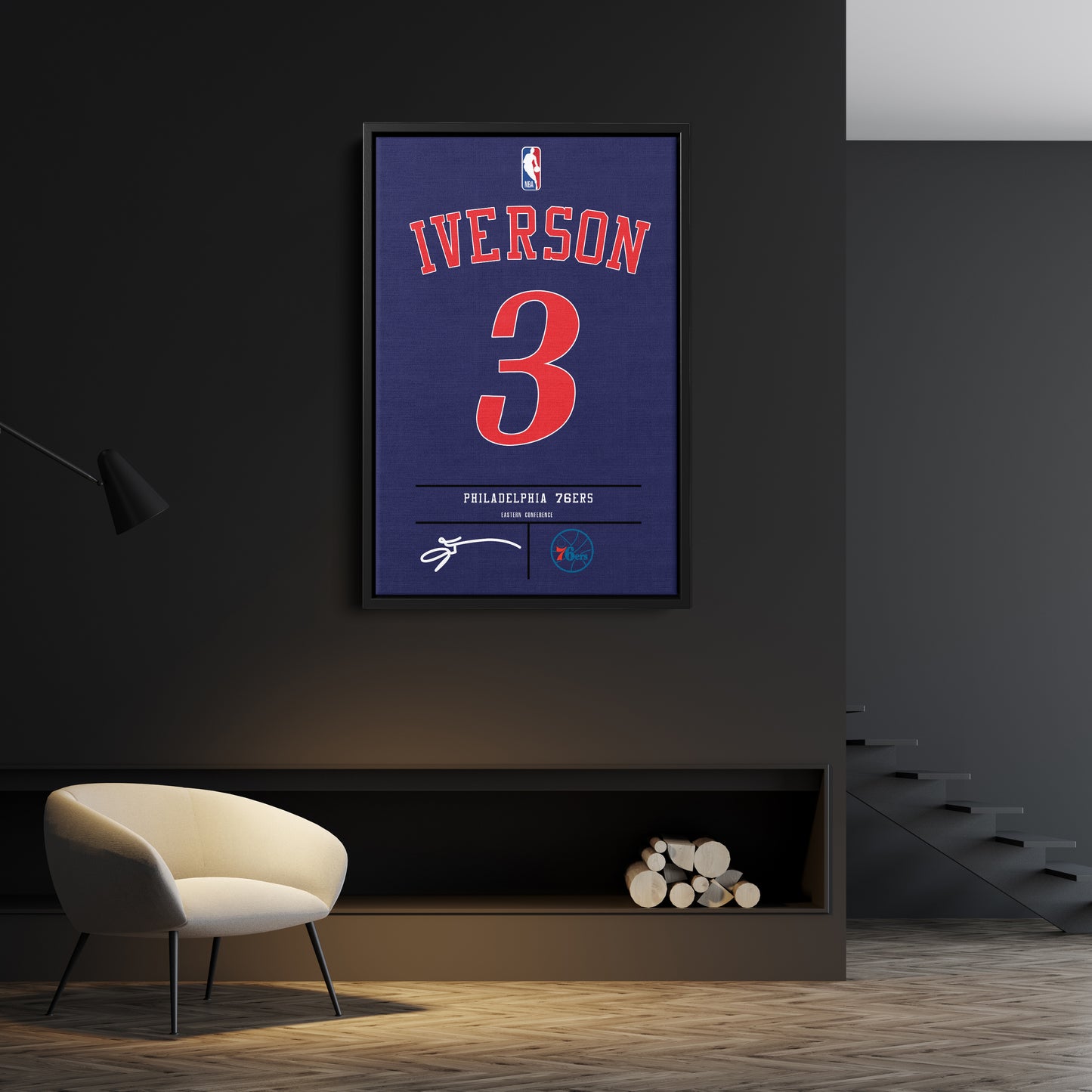 Allen Iverson 76ers Jersey Canvas Print | Wall Art Decor