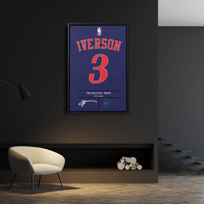 Allen Iverson 76ers Jersey Canvas Print | Wall Art Decor