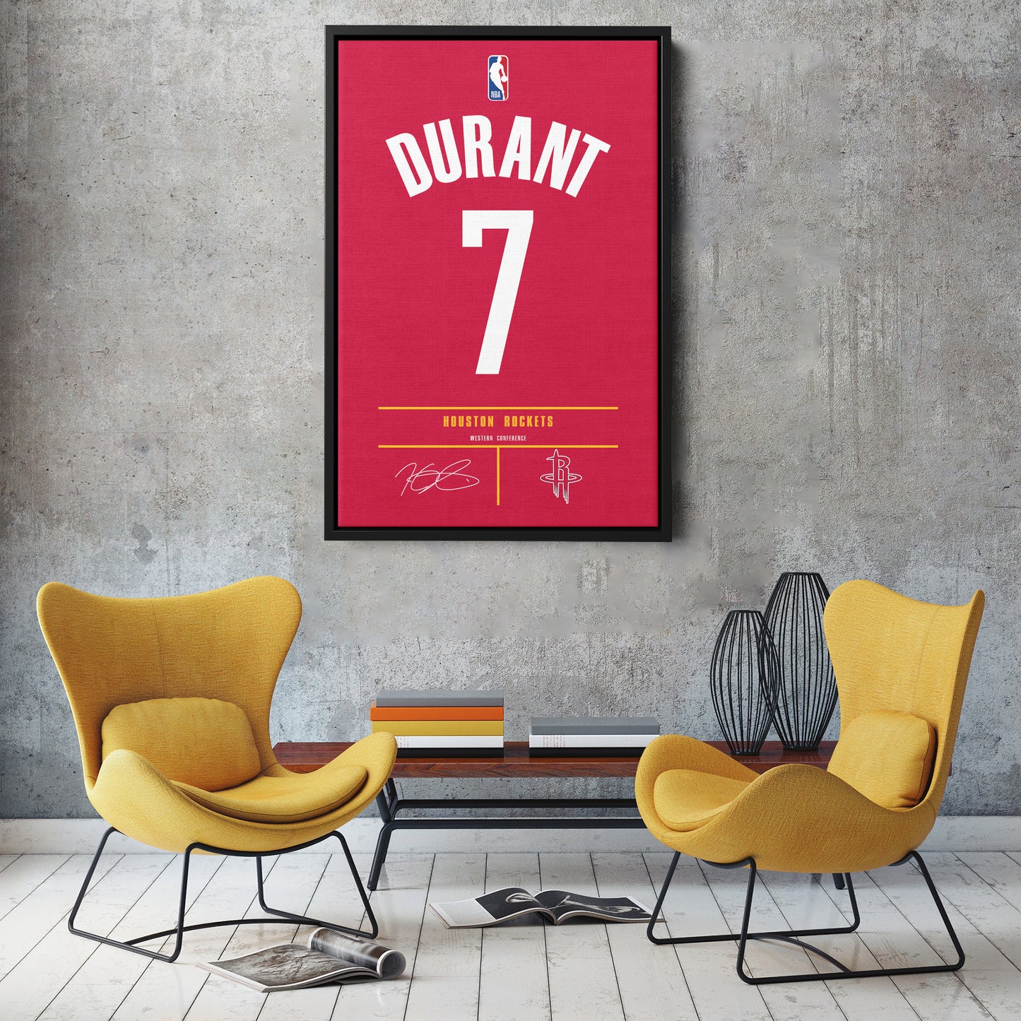 Kevin Durant Houston Rockets Jersey Canvas Wall Art