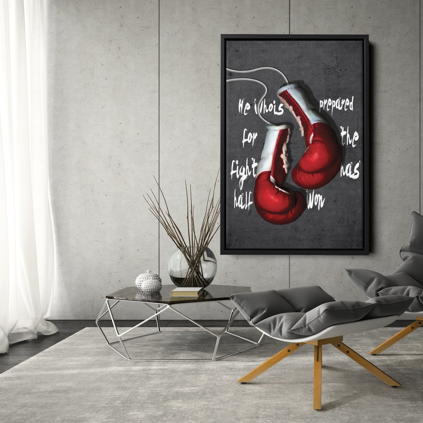 Boxing Gloves Canvas Print | Motivational Fight Wall Art Decor