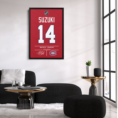 Nick Suzuki Canadiens Jersey Canvas Print | Wall Art Decor